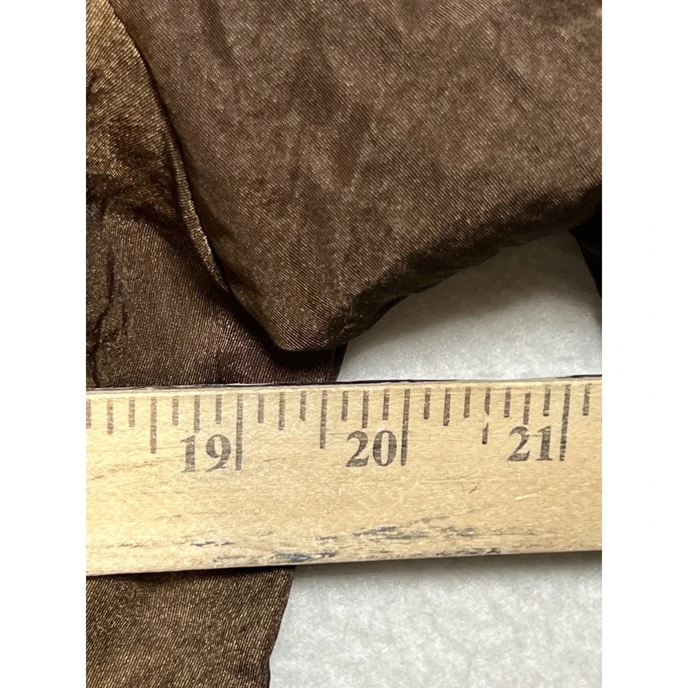 Design Todays Brown Crinkle Nylon Ruffle Duster Coat Jacket XL Art to Wear USA